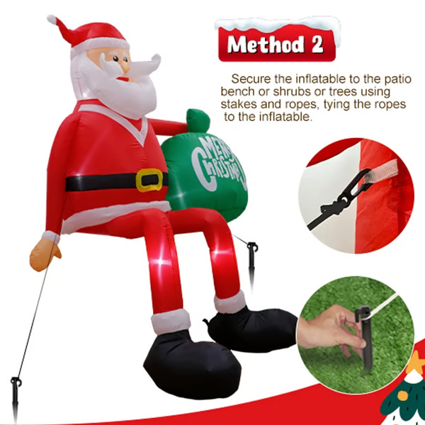 Giant 8FT LED Climbing Santa Inflatable